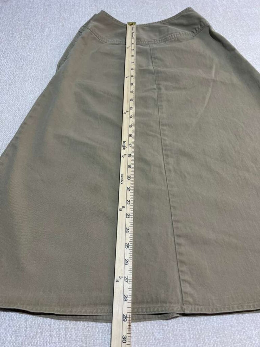 Vintage Banana Republic Khaki A-Line Midi Skirt - Picture 6 of 7